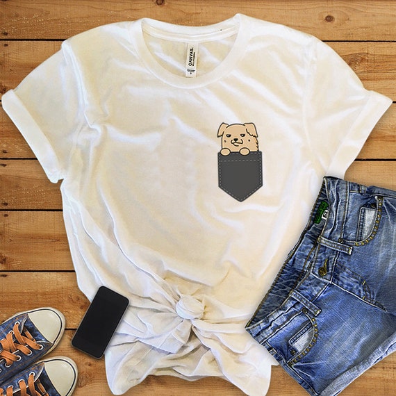 golden retriever pocket t shirt