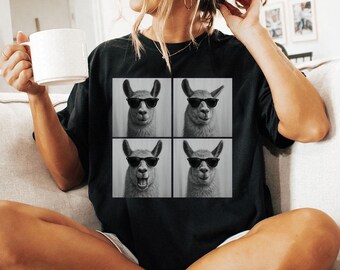 Llama Shirt, Photobooth Llama Tshirt, Funny Animal Comfort Colors Shirt, Llama Lover Gifts