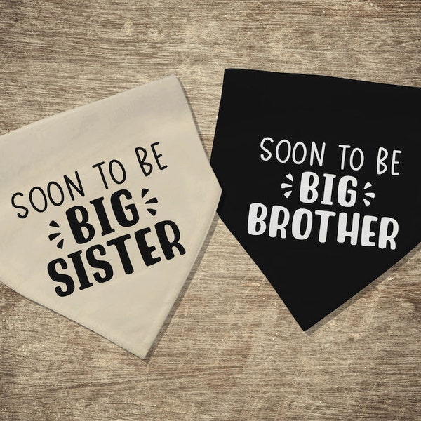 Soon To Be Big Brother Big Sister Dog Bandana Collar, Big Bro Big Sis Dog Bandanas, Pregnancy Birth Announcement Pet Bandana, Dog Baby Gift