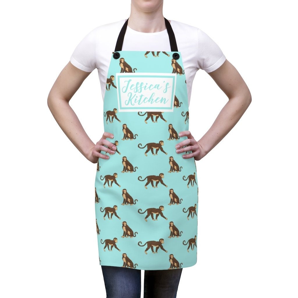 Custom Apron Monkey Aprons Safari Animal Personalized Etsy