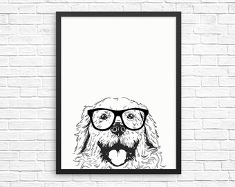 Golden Retriever Wall Art, Golden Print, Golden Dog Decor, Dog Prints, Sign, Pet Dog Nursery Decor, Poster, Kids Room Decor for Boy Girl