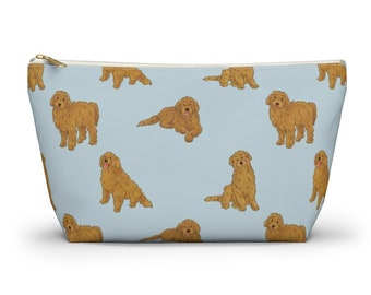 Goldendoodle Pouch, Pencil Case, Dog Custom Teacher Pencil Pouch, Bridesmaid Cosmetic Bag, Doodle Dog Mom Zipper Makeup Bag, Accessory Pouch