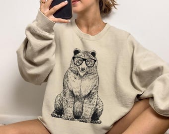 Grizzly Bear Shirt, Grizzly Sweatshirt, Cute Grizzly Bear Lover Gift, Funny Animal Lover Gift, Woodland Animal Tshirt