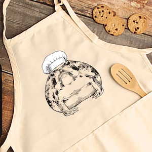 Desert Rain Frog Apron, Frog lovers Aprons with pockets, Animal Cooking Baking Apron For Women, Men, Kitchen Chef Gifts, Hostess Gift Ideas