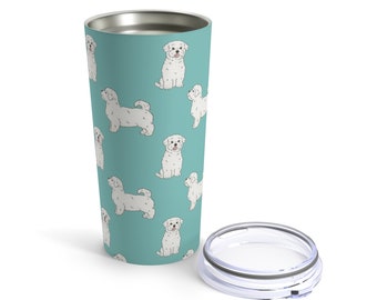 Maltese Travel Mug, Dog Stainless Steel Coffee Tumbler, Insulated Travel Mug Cup Bottle, Personalized Tumbler, Custom Dog Mom Gift