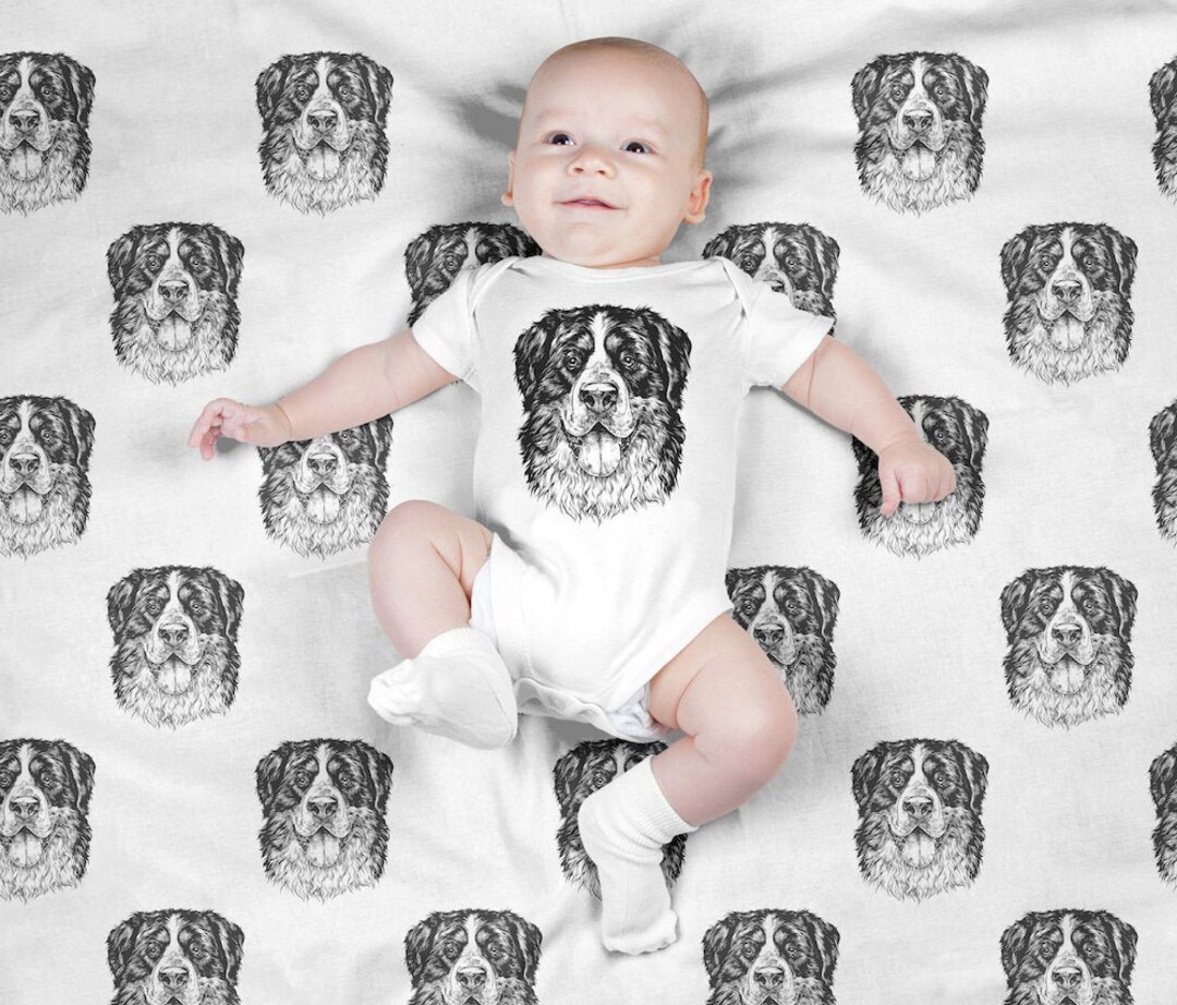 Berner Baby Blanket Bernese Mountain Dog Swaddle Blanket Set Etsy