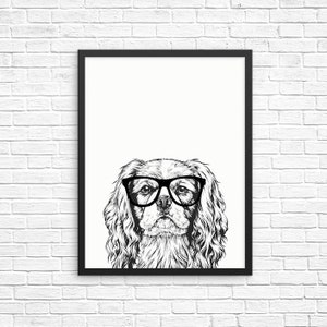 Cavalier King Charles Spaniel Wall Art, Cavalier Print, Decor, Dog Prints, Sign, Pet Dog Nursery Decor, Poster, Kids Room Decor for Boy Girl