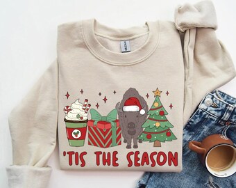 Sweat de Noël bison bison, c'est la saison chemise de Noël bison bison, pull de Noël animal, cadeaux de Noël bison d'Amérique