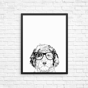 Sheepadoodle Wall Art, Sheeppoo Dog Portrait Print, Farmhouse Sign, Wall Decor, Pet Dog Nursery Decor, Poster, Boy Girl Kids Room Decor