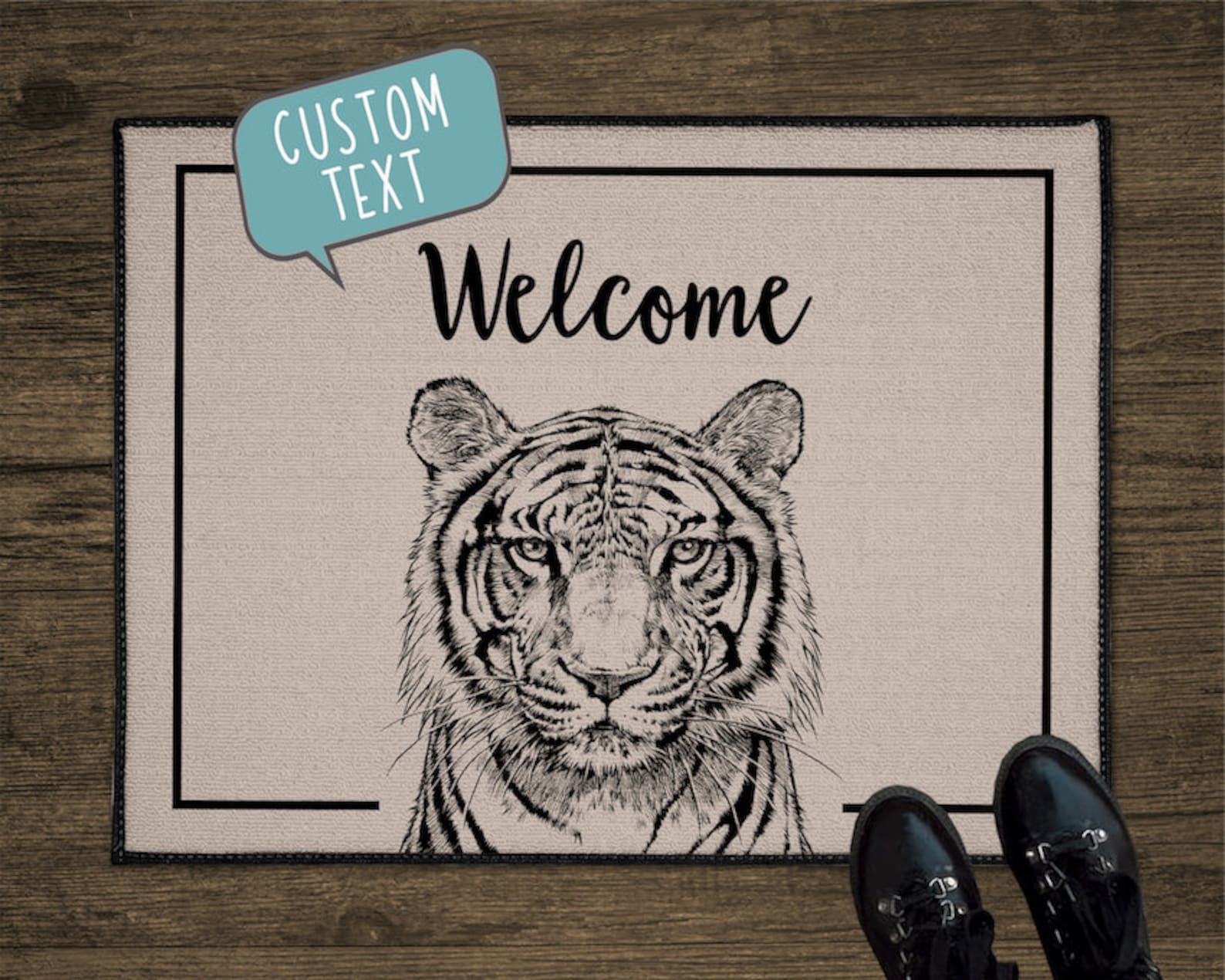 Tiger Door Mat Animal Custom Front Doormat Personalized Etsy