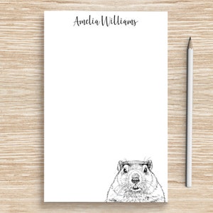 Groundhog Notepad, Personalized Groundhog Notepad, Custom Stationery, Teacher Coworker Veterinarian Graduation Gift, Woodchuck Lover Gifts
