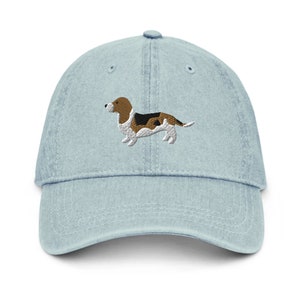 This embroidered Basset Hound hat is a perfect gift for dog dad, dog mom, Basset Hound lovers, and dog owner. Whether it's a Basset Hound beanie, vintage distressed hat, denim hat, corduroy hat or dad hat, it's a cute and funny way to show off your love for your Basset Hound dog.