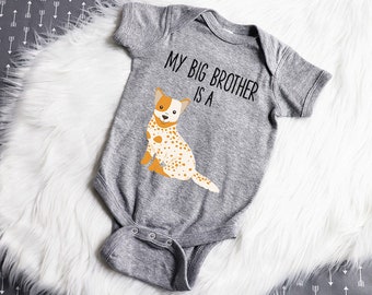 My Big Brother / Sister is a Red Heeler Baby Bodysuit, Australian Cattle Dog Baby Boy Baby Girl Long Sleeve Baby Bodysuit, Baby Shower Gift