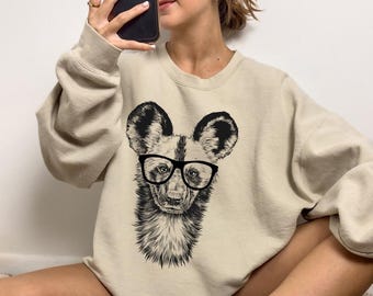 African Wild Dog Shirt, African Painted dog Sweatshirt, Cute African Wild Dog Lover Gift, Funny Safari Animal Lover Gift, Wild Animal Tshirt