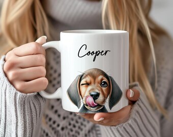 Coonhound Mug, Custom Dog Name Coffee Mug, Cute Treeing Walker Coonhound Gift, Coonhound Mom, Coon hound Dad, Funny Coonhound Owner Gifts