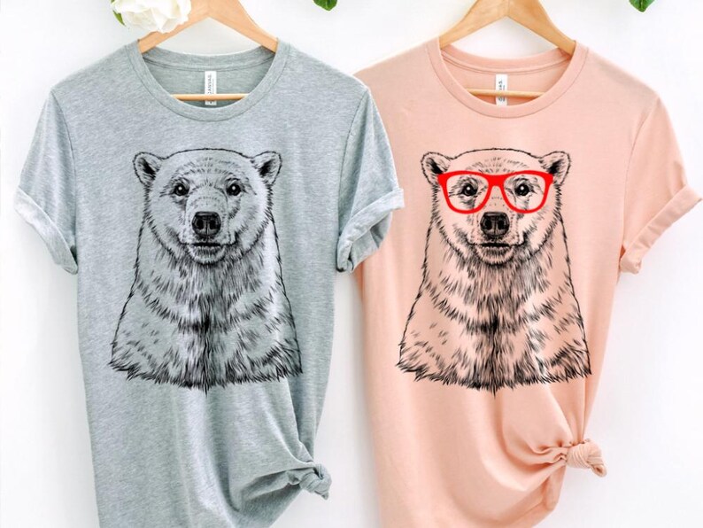 Funny and Cute Nerdy Polar Bear Wearing Glasses shirt for Animal lovers! This Polar Bear art tshirt, tank top, kids tee, youth or sweatshirt is a perfect gift for Polar Bear Lover, and Animal Lovers.
