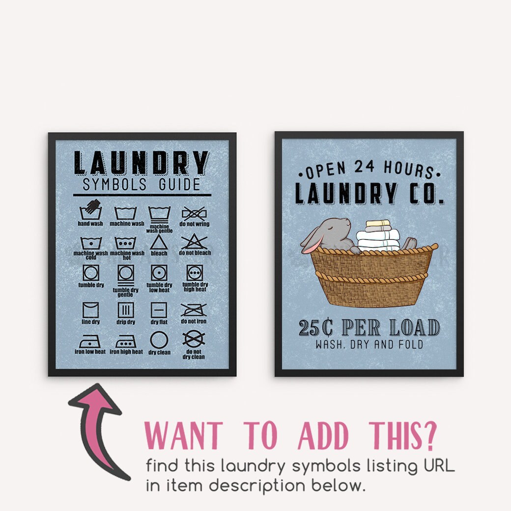 Rabbit Laundry Sign Bunny Animal Laundry Room Decor Wash Dry | Etsy