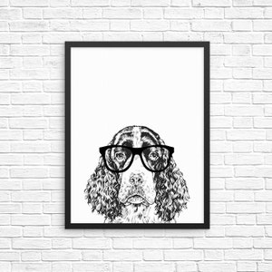 English Springer Spaniel Wall Art, Dog Print, Dog Home Decor, Dog Prints, Sign, Pet Dog Nursery Decor, Poster, Kids Room Decor for Boy Girl