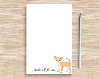 Chihuahua Notepad, Personalized Dog Notepad, Custom Dog Stationery, Coworker Veterinarian Graduation Gift, Teacher, Chihuahua Mom Gifts