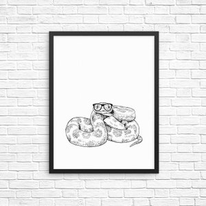 Corn Snake Wall Art, Snake Portrait Print, Reptile Animal Lovers Sign, Pet Nursery Wall Decor, Poster, Boy Girl Kids Room Decor