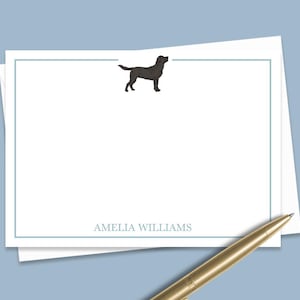 Custom Labrador Retriever Note Cards, Personalized Dog Notecard Set, Stationery Set, Cute Lab Dog Thank You Flat Note Card Set with Envelope