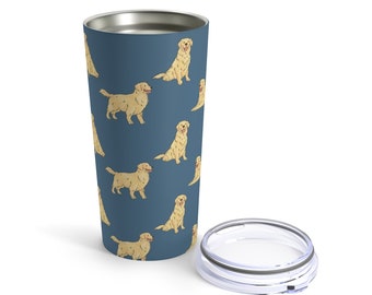 Golden Retriever Travel Mug, Dog Stainless Steel Coffee Tumbler, Insulated Travel Mug Cup Bottle, Personalized Tumbler, Custom Dog Mom Gift