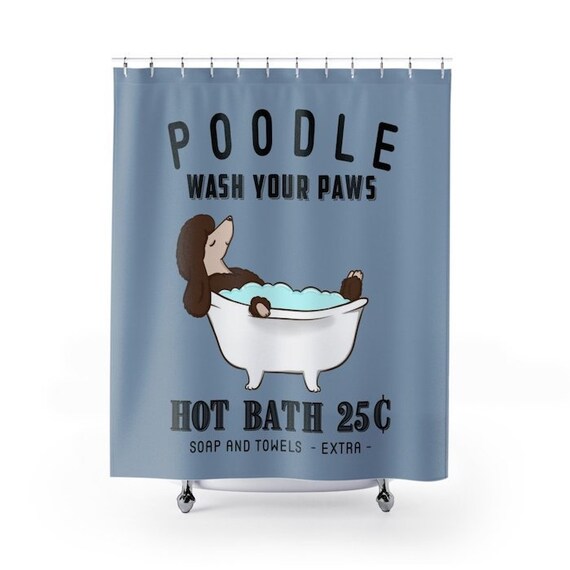 Poodle Shower Curtain Dog Curtains Bath Poodle Shower Curtain Dog, Poodle Shower Curtain Hooks