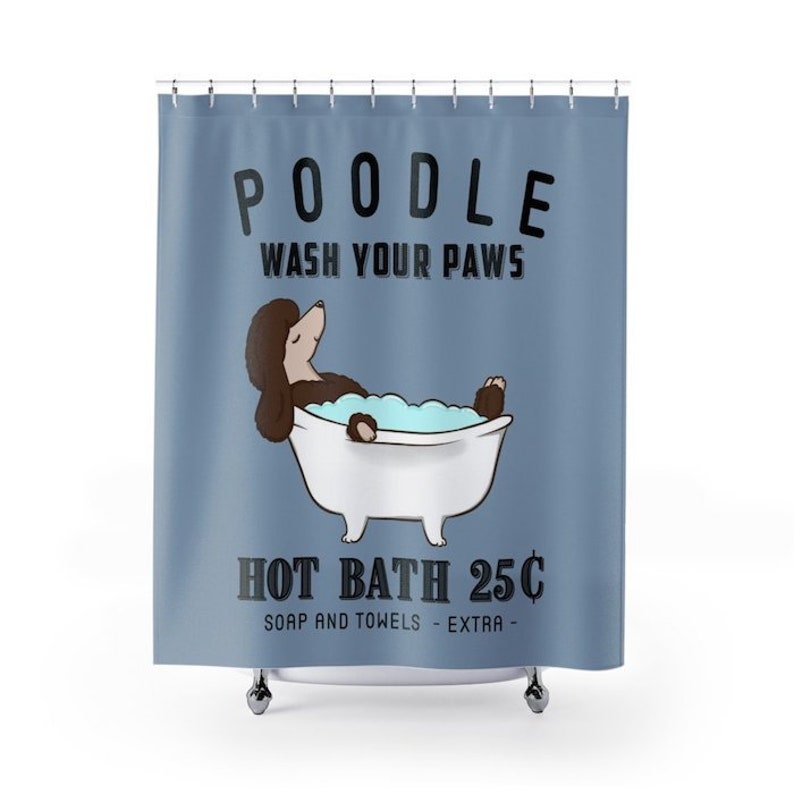Poodle Shower Curtain Dog Shower Curtains Bath Curtain Etsy