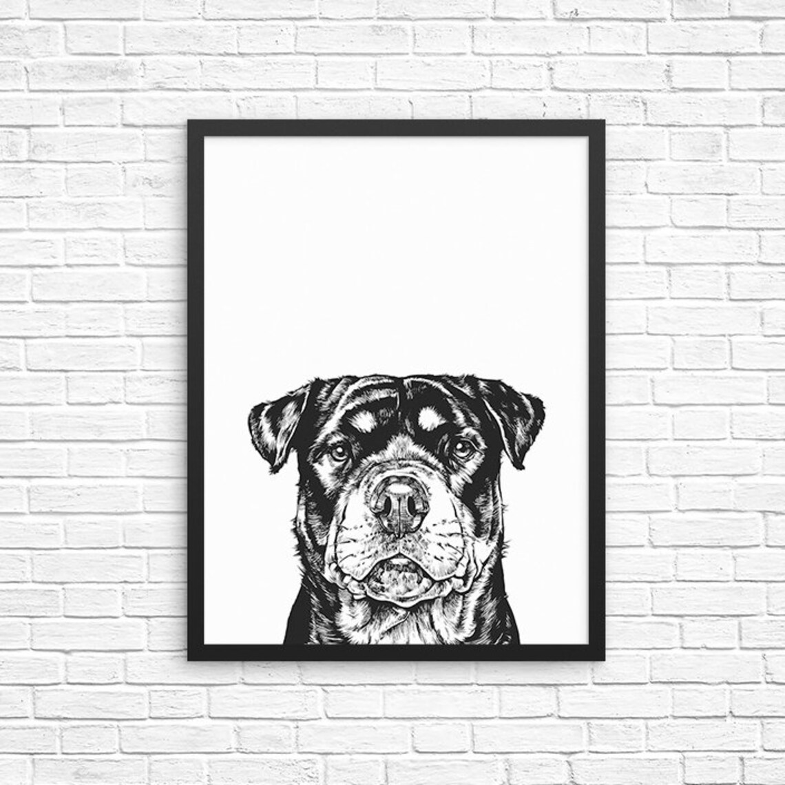 Rottweiler Wall Art Rottie Print Dog Home Decor Dog Prints Etsy