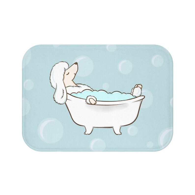 Poodle Bath Mat Dog Door Mat Floor Mats Bathroom Decor Dog Etsy