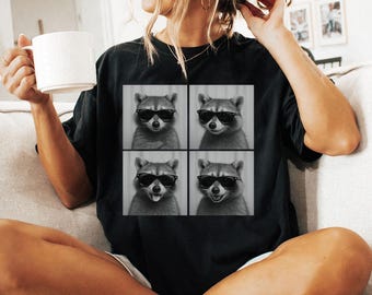 Raccoon Shirt, Photobooth Racoon Tshirt, Funny Animal Comfort Colors Shirt, Raccoon Lover Gifts