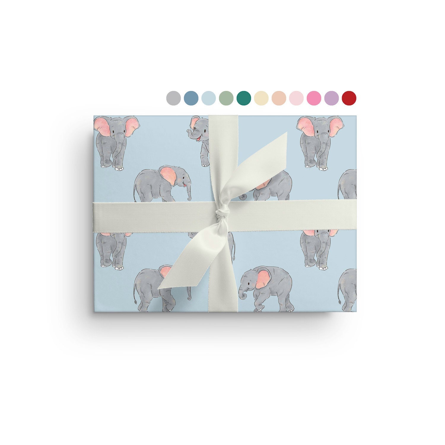 Romantic Elephants 100% Recycled Wrapping Paper Eco Gift Wrap With  Intricate Illustration Great for Birthdays, Mothers Day & Valentines 