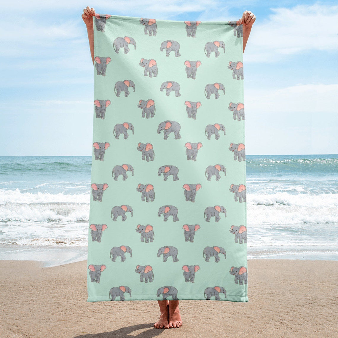 Elephant Beach Towel Bath Towel Cute Safari Animal Towel Etsy Ireland