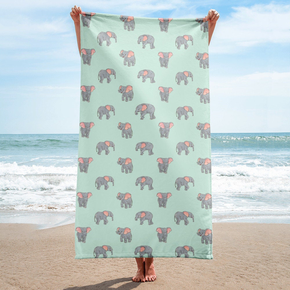 Elephant Beach Towel Bath Towel Cute Safari Animal Towel Etsy