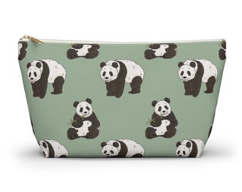 Panda Pouch, Pencil Case, Animal Custom Teacher Pencil Pouch, Bridesmaid Cosmetic Bag, Panda Zipper Makeup Bag, Accessory Pouch