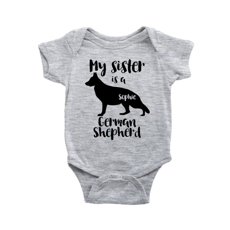 My Sister Is A German Shepherd Baby Bodysuit Funny Toddler Etsy