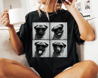 Pug Shirt, Photobooth Pug Dog Tshirt, Funny Dog Comfort Colors Shirt, Pug Lover Gifts, Dog Mom Gift