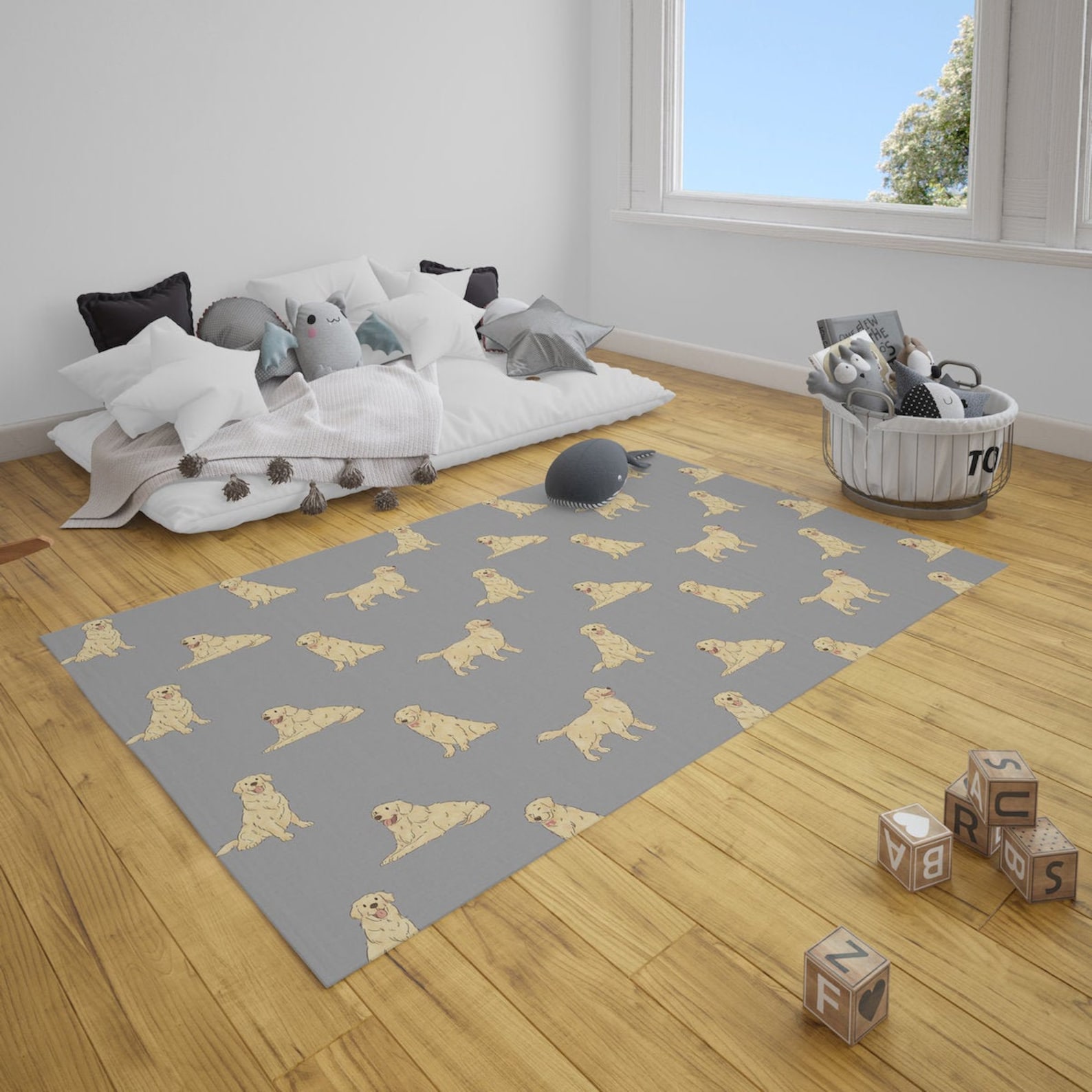 Golden Retriever Area Rug Dog Nursery Room Rug Custom Living Etsy New