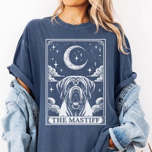 Funny and Cute Comfort Colors shirt for English Mastiff and Tarot Card lovers! This Tarot Card The English Mastiff Dog art tshirt or sweatshirt is a perfect gift for Mastiff Mom, Mastiff Dad and Dog Lover.