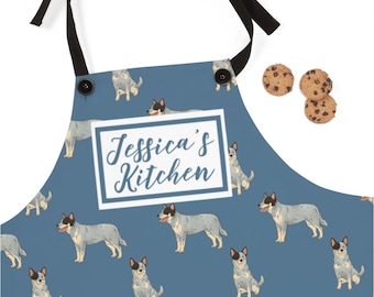 Custom Dog Apron, Heeler Aprons, Australian Cattle Dog Personalized Cooking Baking Apron For Women, Men, Kitchen Chef Gifts, Hostess Gift