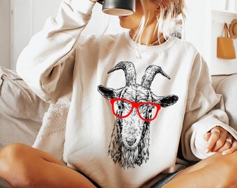 Goat Shirt, Goat Sweatshirt, Cute Goat Lover Gift, Funny Farm Animal Lover Gift, Farmhouse Tshirt, Farmer Shirt, Goat Mom Gift