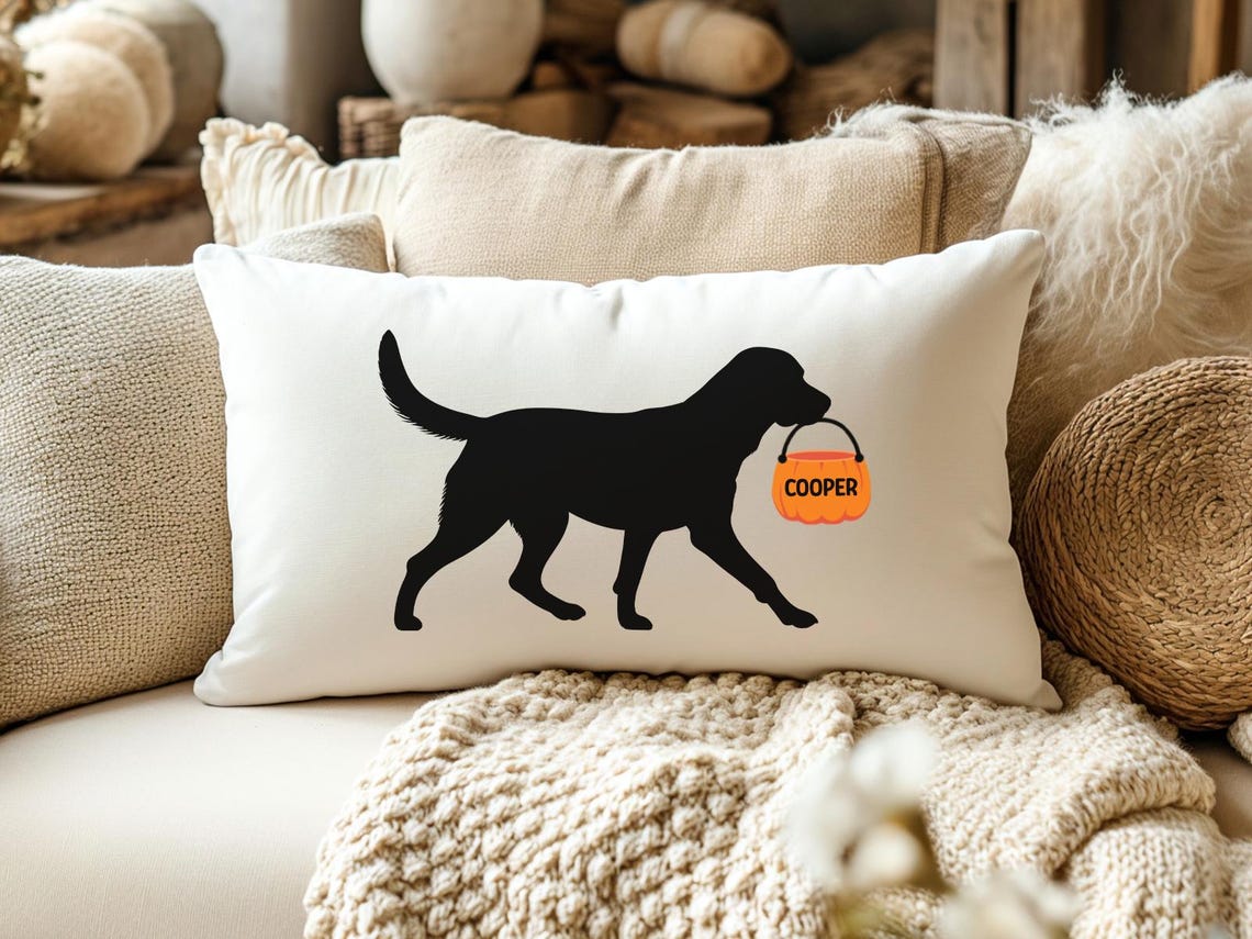Custom Dog Breed Halloween Pillow.