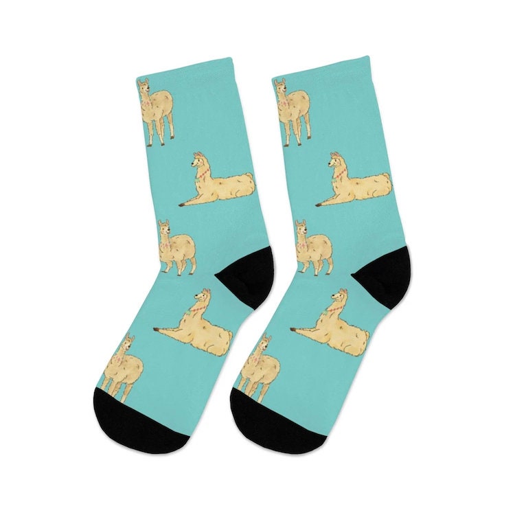 Custom Llama Socks Custom Animal Socks Personalized Llama | Etsy