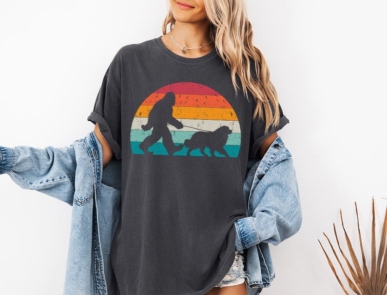 Custom Bigfoot Walking a Dog tshirt with custom dog breed art. This personalized dog shirt is perfect for dog mom, dog dad, dog lovers on Christmas. This is available for dog t-shirt, dog tank top, dog sweatshirt and dog hoodie.