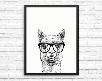 Llama Wall Art, Llama Print, Llama Decor, Animal Prints, Sign, Baby Animal Nursery Decor, Poster, Kids Room Decor for Boy Girl