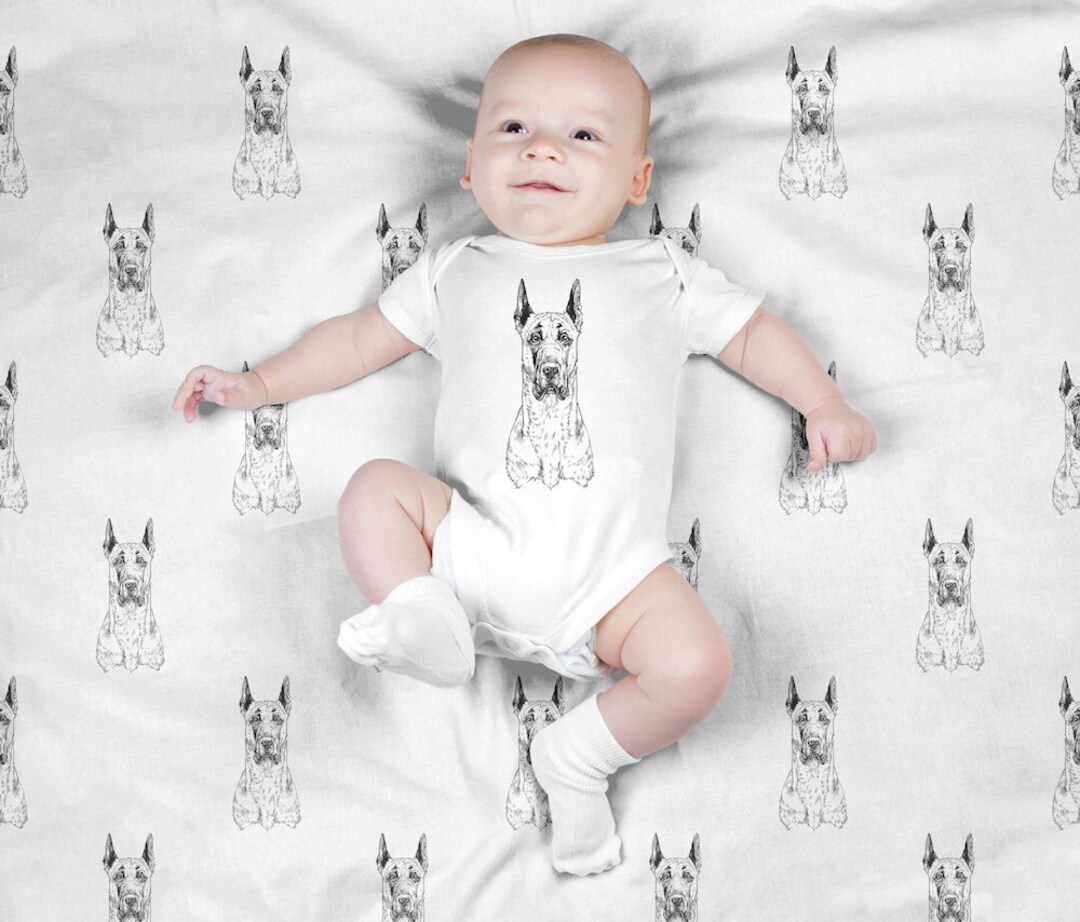 Great Dane Baby Blanket Dog Swaddle Blanket Set Newborn Etsy