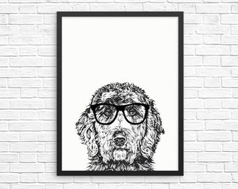 Goldendoodle Wall Art, Labradoodle Print, Doodle Dog Decor, Dog Prints, Sign, Pet Dog Nursery Decor, Poster, Kids Room Decor for Boy Girl