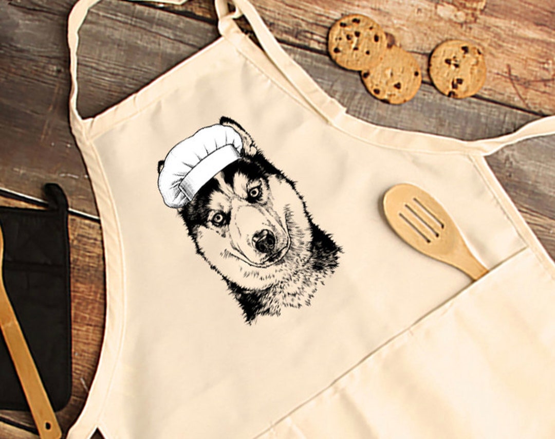 Siberian Husky Apron Husky Mom Aprons With Pockets Dog Etsy
