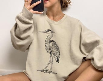 Heron Shirt, Heron Sweatshirt, Cute Heron Lover Gift, Funny Bird Lover Gift, Heron Animal Tshirt