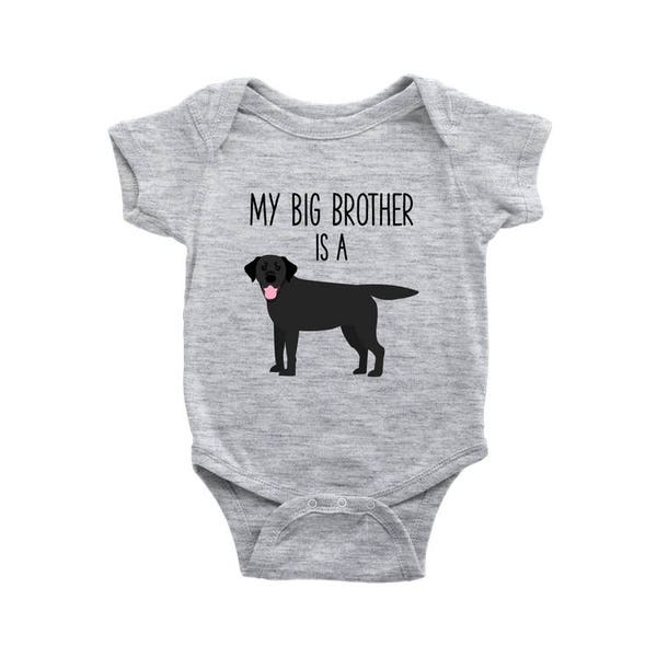 My Big Brother / Sister is a Black Labrador Retriever Baby Bodysuit, Funny Dog Lover Baby Clothes, Baby Boy, Baby Girl Bodysuit, Baby Shower